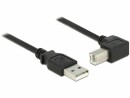 DeLock Delock USB2.0-Kabel A-B: 3m, USB-B Anschluss 90ø