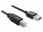 DeLock Delock Easy-USB2.0-Kabel A-B: 1m, USB-A Anschluss