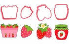 Cut my Cookies Guetzli-Ausstecher Serie mit Erdbeeren, Detailfarbe: Rosa