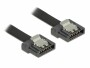 DeLock SATA3-Kabel schwarz, Clip, flexibel, 10 cm, Datenanschluss