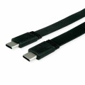 Value USB4 Flachkabel, 0,5m, Type C-C ST/ST, schwarz, (40Gbit/s