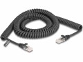 DeLock Patchkabel Spiralkabel Cat 5e, UTP, 3 m, Schwarz