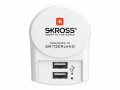 SKROSS USB-Wandladegerät Euro, 2 x USB-A, 12 W, Weiss