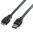 Roline USB 3.2 Verbindungskabel - Typ A-B-Micro - 0,8 m - Schwarz