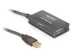 DeLock Delock 10m USB2.0 Verlängerungskabel mit 4 Port HUB