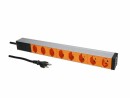 Max Hauri 19" PDU 8x T13, 1HE, Orange, Kabellänge: 3