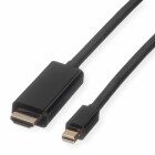 Roline Mini DisplayPort - DisplayPort Verbindungskabel - 2 m - 4K - Schwarz