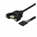 StarTech.com - 1 ft Panel Mount USB A to Motherboard Header Cable F/F