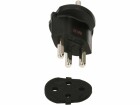 Max Hauri Fixadapter Schuko ? T23 IP44, Schwarz, Detailfarbe: Schwarz