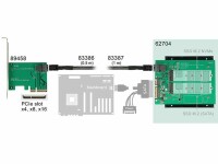 DeLOCK - Converter SATA 22 pin / SFF-8643 NVMe > 1 x M.2 NGFF Key M + 1 x M.2 NGFF Key B