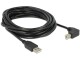 DeLock Delock USB2.0-Kabel A-B: 5m, USB-B Anschluss 90ø