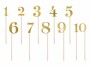Partydeco Tischkarte Nummern 26.5 cm, 10 Stück, Spiegelpapier, Gold