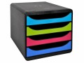 Exacompta Schubladenbox BIG-BOX A4+ 4 Schubladen, Mehrfarbig, Anzahl