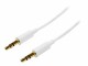 StarTech.com - 1m White Slim 3.5mm Stereo Audio Cable - 3.5mm Audio Aux Stereo - Male to Male Headphone Cable - 2x 3.5mm Mini Jack (M) White (MU1MMMSWH)