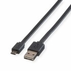 Roline USB 2.0 Verbindungskabel - Typ A-B-Micro - 1 m - Schwarz