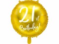 Partydeco Folienballon 21th Birthday Gold/Weiss, Packungsgrösse: 1