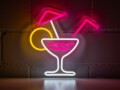 Vegas Lights LED Dekolicht Neonschild Cocktail Drink 30 x 30