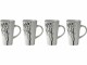 Villa Collection Kaffeetasse 100 ml, 4 Stück, Grau, Material: Steingut