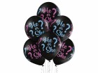 Belbal Luftballon He or She Blau/Pink/Schwarz, Ø 30 cm