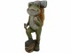 Dameco Dekofigur Frosch mit Rucksack 30 cm, Grün/Grau