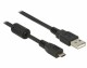DeLock USB2.0 Micro-Kabel, 3m, schwarz, A-MicroB für Handy,
