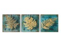 Wallxpert Bild Blätter 3 Stück, 30 x 30 cm