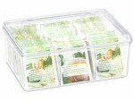 relaxdays Teebeutel-Box Transparent, Detailfarbe: Transparent