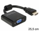 DeLock Monitoradapter HDMI-A zu VGA 15pin Buchse, 25.5cm,