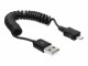 DeLock Delock 0.6m USB2.0 A-MicroB Spiralkabel