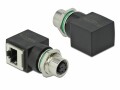 DeLock Winkeladapter M12 4 Pin zu RJ45 Buchse 1