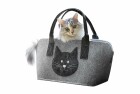 GILDE Filz-Tasche Smiley Cat - hellgrau