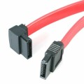 StarTech.com - SATA to Left Angle SATA Serial ATA Cable - SATA cable - Serial ATA 150/300/600 - SATA (R) to SATA (R) - 1 ft - left-angled connector - red - SATA12LA1