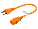 FURBER.power Netzkabel C13-T12 0.2 m Orange, Anzahl Leiter: 3
