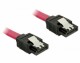 DeLock SATA3-Kabel rot, Clip, 10 cm, Datenanschluss Seite A