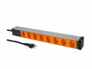 Max Hauri 19" PDU 8x T23, 1HE Orange, Kabellänge: 3