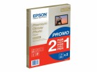 Epson Premium Glossy Photo Paper – 2 für 1, DIN A4, 255 g / m², 30 Blatt