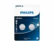 Philips Knopfzelle Knopfzelle Lithium CR2016 2 Stück