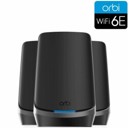 Orbi 960 Serie Quad-Band WiFi 6E Mesh-System, 10.8 Gbit/s, 3er-Set, schwarz