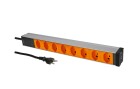 Max Hauri 19" PDU 8x T23, 1HE Orange, Kabellänge: 3