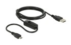 DeLock USB 2.0-Stromkabel mit Schalter USB A - Micro-USB