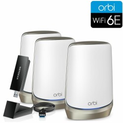 Orbi 960 Serie WiFi 6E Connectivity-Bundle (3er-Set & AXE3000 WiFi 6E USB 3.0 Adapter), weiss