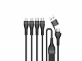 4smarts USB-C/A Multi-Ladekabel 4in2 1.2 m, Schwarz, Kabeltyp