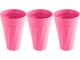 Frats Trinkbecher 300 ml, 3 Stück, Pink, Glas Typ