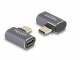 DeLock USB-Adapter gewinkelt USB-C Stecker - USB-C Buchse, USB