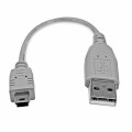 StarTech.com - 6 in. USB to Mini USB Cable - USB 2.0 A to Mini B - Gray - Mini USB Cable (USB2HABM6IN)