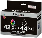 Restposten: Lexmark Tinte - Nr. 43XL und Nr. 44XL Farbe und Schwarz Combo-Pack