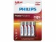 Philips Batterie Power Alkaline AAA 4 Stück, Batterietyp: AAA