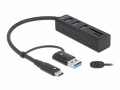 DeLock USB-Hub 3.0 Typ-C + SD/MicroSD Slot, Stromversorgung: USB