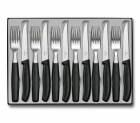 Victorinox Swiss Classic Tafelbesteck mit Steakmesser, 12-teilig, schwarz