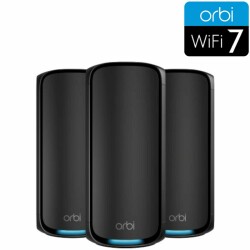Orbi 970 Serie Quad-Band WiFi 7 Mesh-System, 27 Gbit/s, 3er-Set, schwarz